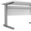 Výškově nastavitelný psací stůl Office 80400/382 bílá/silver grey