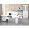 Knihovna Office 80400/102 bílá/sklo