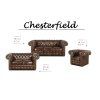 Křeslo Chesterfield Classic 1 kůže hnědá