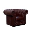 Křeslo Chesterfield Lord 1 kůže hnědá