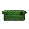 Pohovka Chesterfield Lord 3 kůže zelená