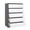 Komoda Simplicity 231 beton/bílý lesk
